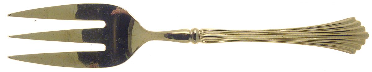 Pavilion (Gold Electroplate) Medium Solid Cold Meat Serving Fork by Stanley Roberts-1