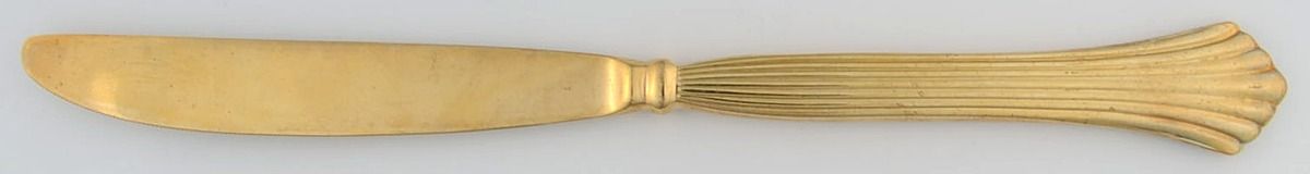 Pavilion (Gold Electroplate) Modern Solid Knife by Stanley Roberts-1