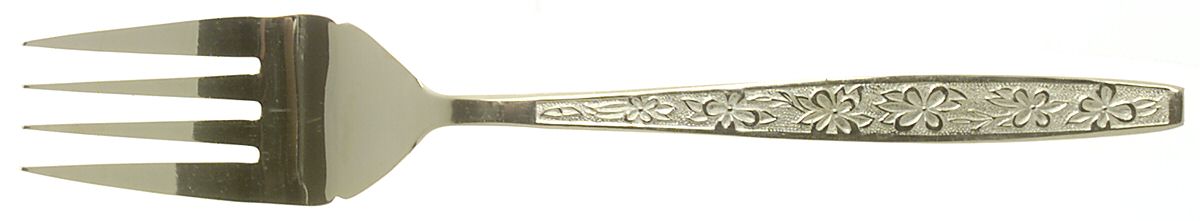 Gold La Spana (Gold Electroplate) Large Solid Cold Meat Serving Fork by Stanley Roberts-1