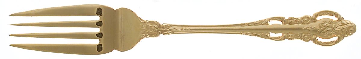Golden Lady Joanne (Gold Electroplate) Medium Solid Cold Meat Serving Fork by Stanley Roberts-1