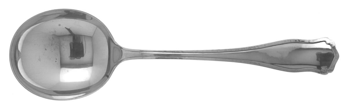 Dolores (Sterling, 1909, No Monograms) Round Bowl Soup Spoon (Gumbo) by Shreve Silver-1