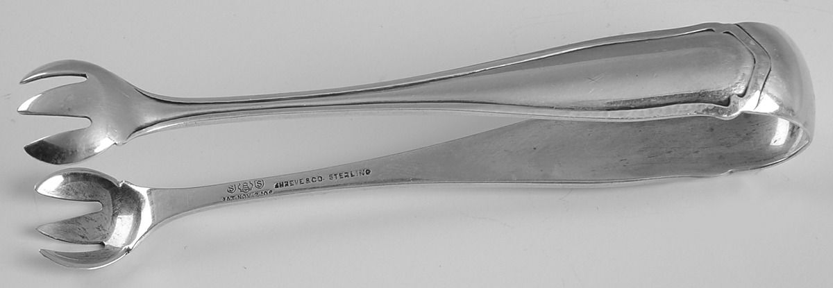 Dolores (Sterling, 1909, No Monograms) Large Sugar Tongs by Shreve Silver-1