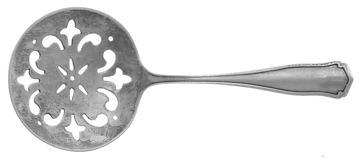 Dolores (Sterling, 1909, No Monograms) Small Pierced Nut Serving Spoon by Shreve Silver-1