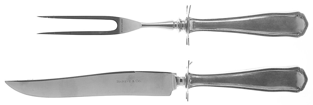 Dolores (Sterling, 1909, No Monograms) Small Stainless Blade 2-Piece Steak Carving Set by Shreve Silver-1