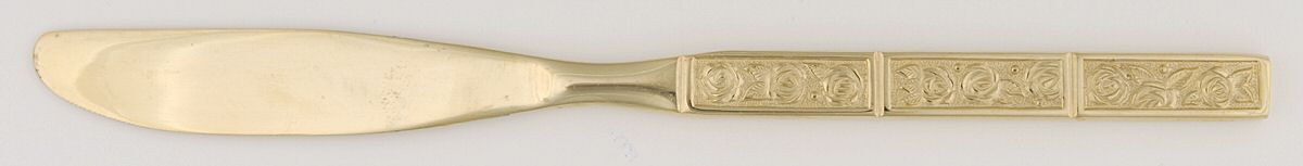 Golden Dorette (Gold Electroplate) Modern Solid Knife by Stanley Roberts-1