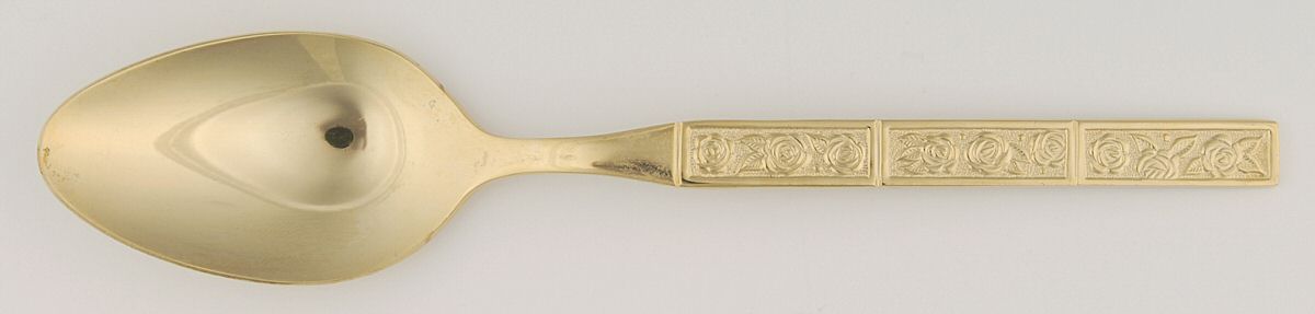 Golden Dorette (Gold Electroplate) Place/Oval Soup Spoon by Stanley Roberts-1