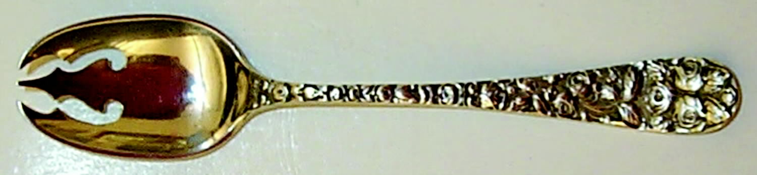 Baltimore Rose (Sterling, 1905, Decor) Ice Cream Fork by Schofield-1
