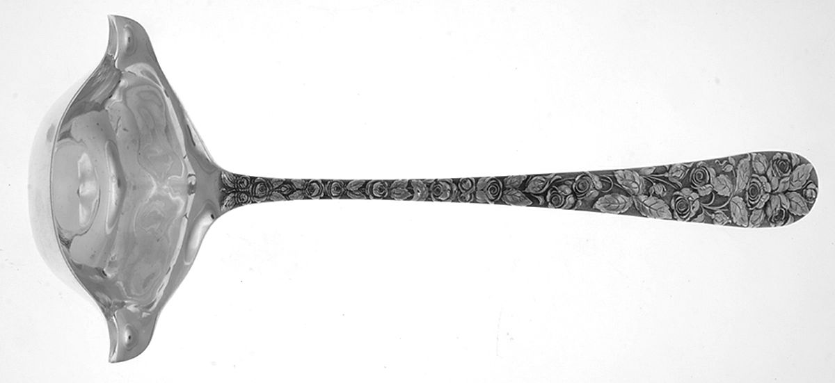 Baltimore Rose (Sterling, 1905, Decor) Punch Ladle Solid Piece by Schofield-1