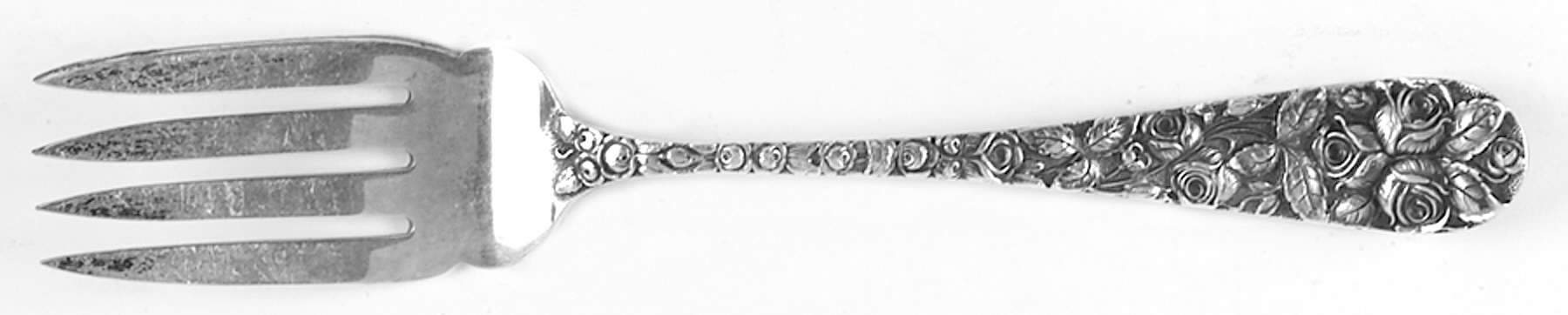 Baltimore Rose (Sterling, 1905, Decor) Fork-Cold Meat/Servg-Sm/Solid by Schofield-1