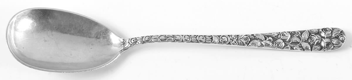 Baltimore Rose (Sterling, 1905, Decor) Large Jelly Spoon by Schofield-1