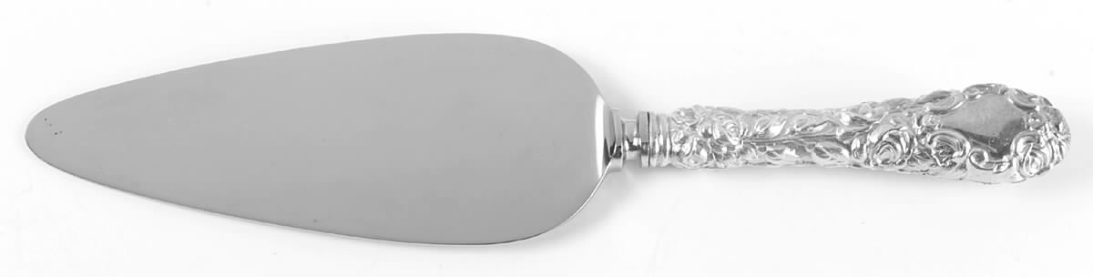 Baltimore Rose (Sterling, 1905, Decor) Pie Server with Stainless Blade by Schofield-1