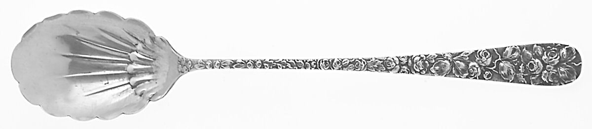 Baltimore Rose (Sterling, 1905, Decor) Large Lettuce Serving Spoon by Schofield-1