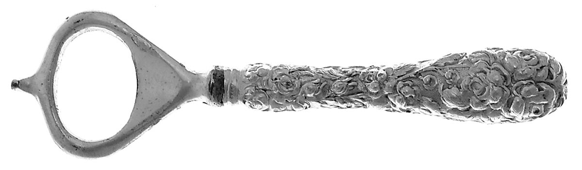 Baltimore Rose (Sterling, 1905, Decor) Bottle Opener with Silverplate Bowl by Schofield-1