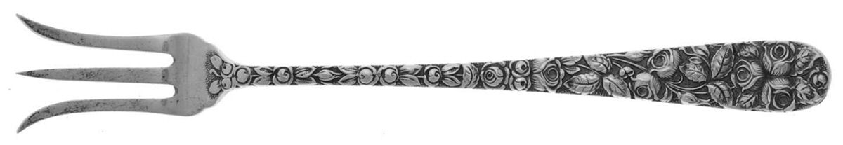 Baltimore Rose (Sterling, 1905, Decor) Oyster/Cocktail Fork by Schofield-1