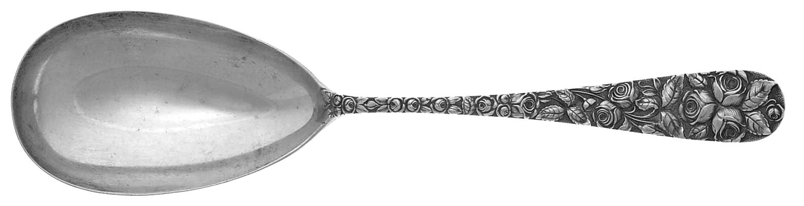 Baltimore Rose (Sterling, 1905, Decor) Spoon-Serving/Solid-Large by Schofield-1
