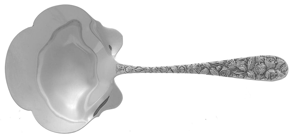 Baltimore Rose (Sterling, 1905, Decor) Solid Bon Bon Spoon by Schofield-1
