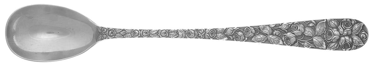 Baltimore Rose (Sterling, 1905, Decor) Solid Entree Serving Spoon by Schofield-1