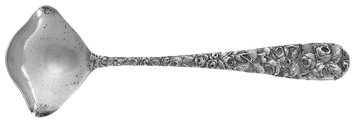 Baltimore Rose (Sterling, 1905, Decor) Mayonnaise Ladle by Schofield-1