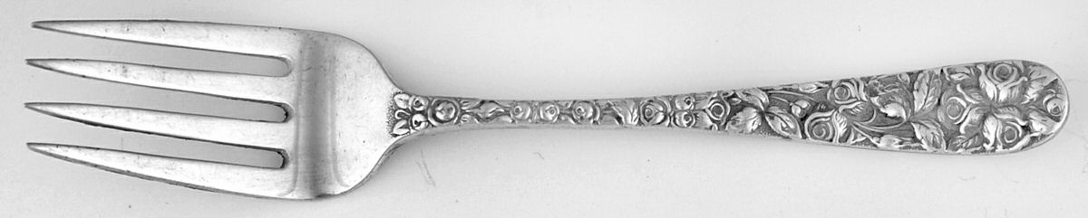 Baltimore Rose (Sterling, 1905, Decor) Baby Fork by Schofield-1
