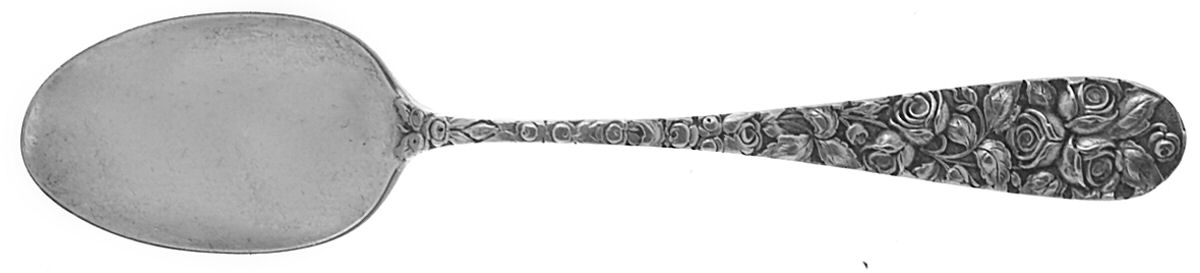 Baltimore Rose (Sterling, 1905, Decor) Dessert/Oval Soup Spoon by Schofield-1
