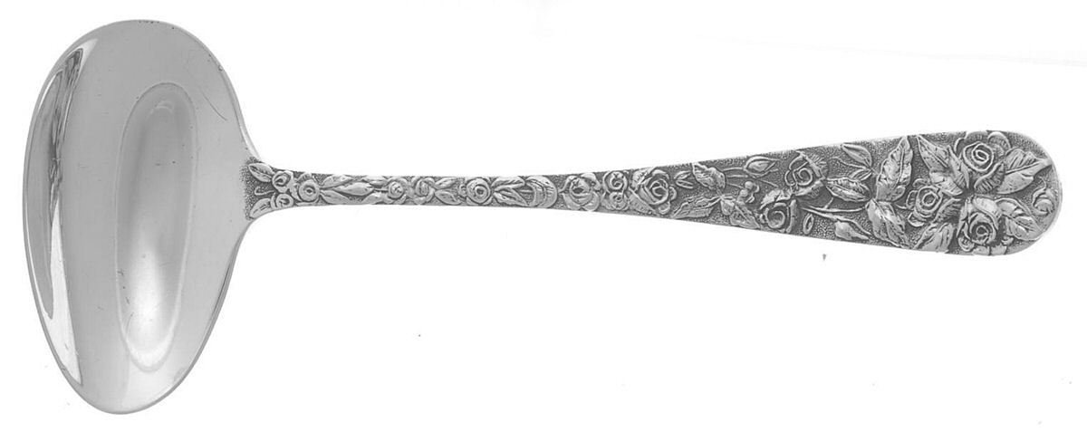 Baltimore Rose (Sterling, 1905, Decor) Etiquette Moustache Spoon by Schofield-1