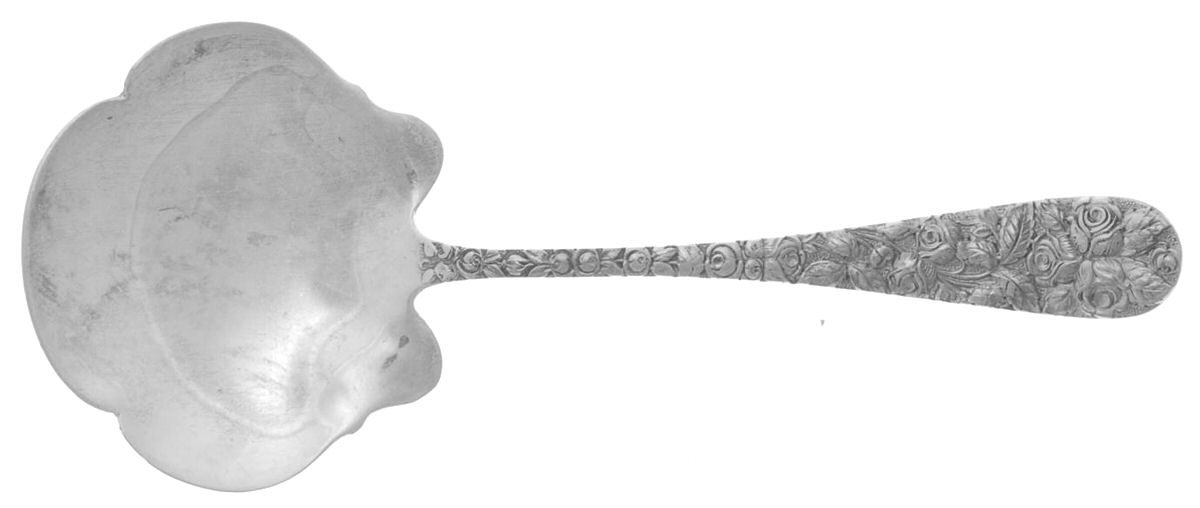 Baltimore Rose (Sterling, 1905, Decor) Solid Bon Bon Spoon by Schofield-1