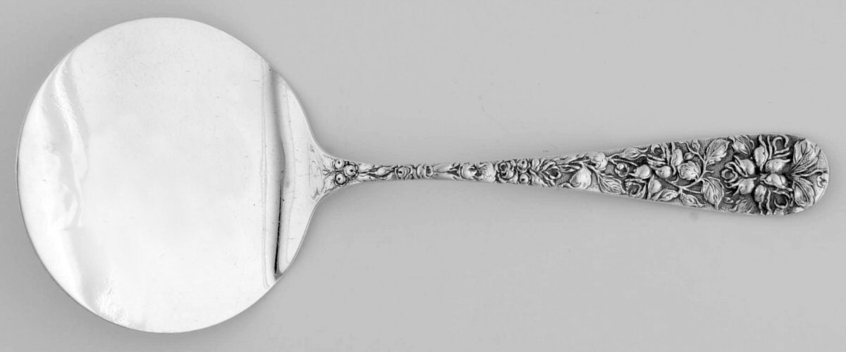 Baltimore Rose (Sterling, 1905, Decor) Solid Hot Cake Server by Schofield-1