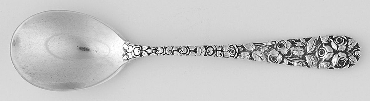 Baltimore Rose (Sterling, 1905, Decor) Individual Egg/Parfait Spoon by Schofield-1