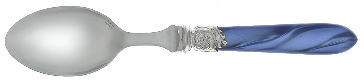 Pompadour-Blue (Stainless) European Place/Oval Soup Spoon by SCOF (France)-1