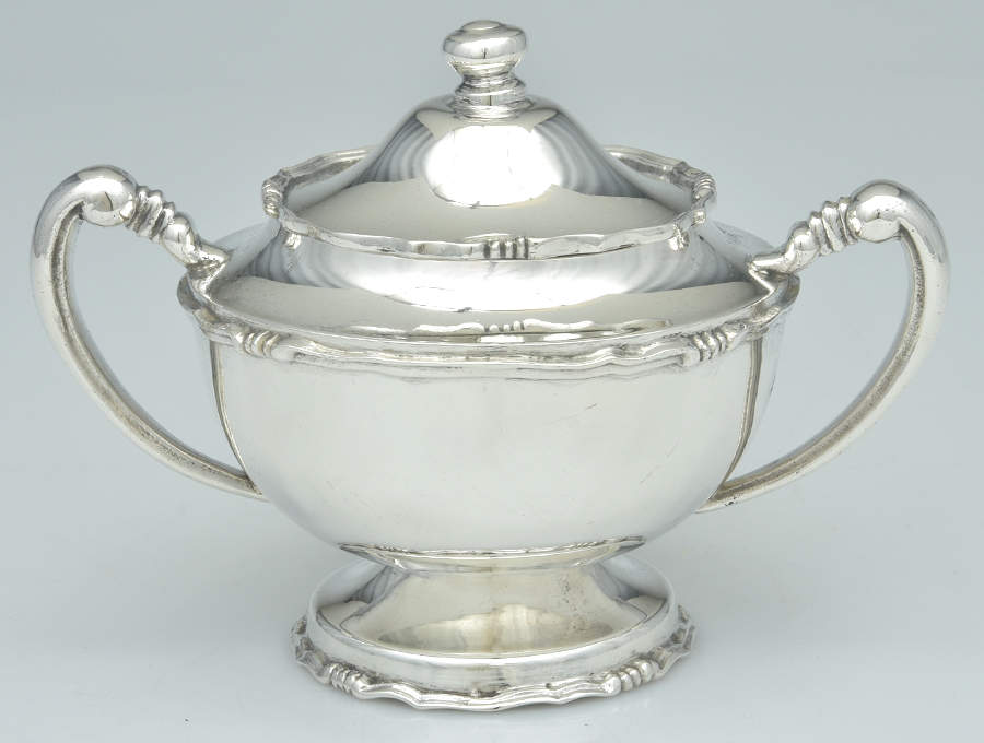 Sterling Hollowware Sugar Bowl & Lid by Sanborns (Mexico)-1