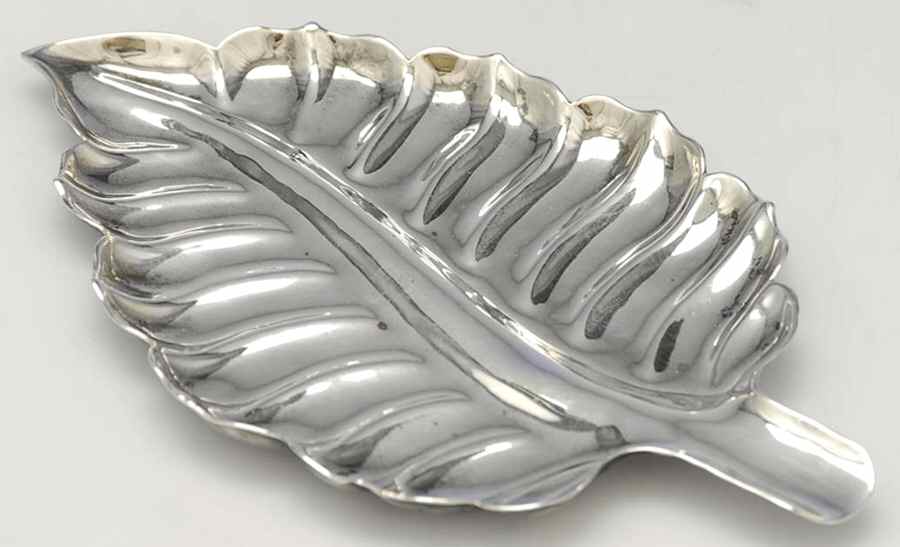 Sterling Hollowware Leaf Shape Bon Bon Bowl by Sanborns (Mexico)-1