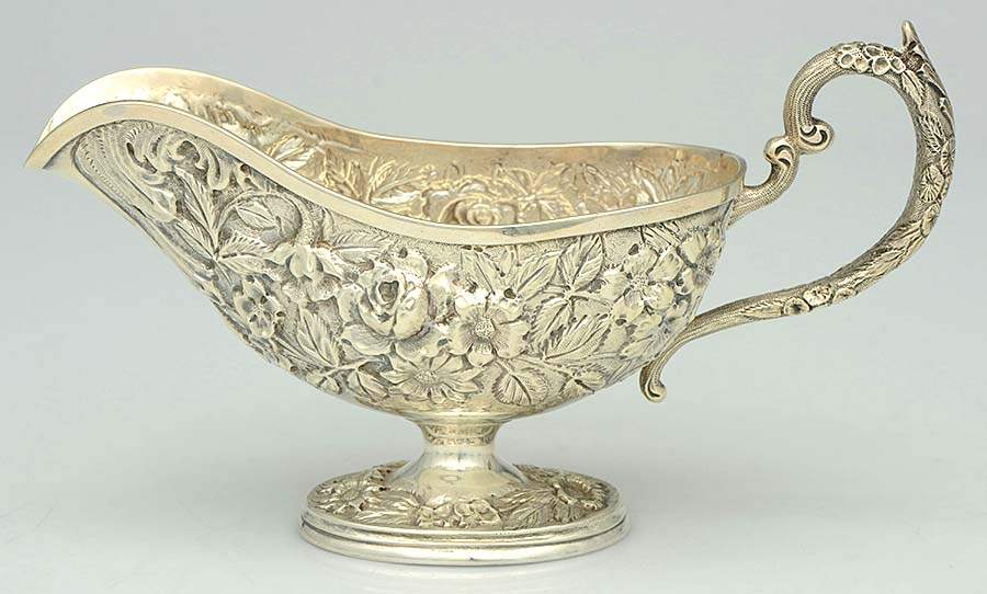 Baltimore Rose (Sterling, Hollowware) Gravy Boat by Schofield-1