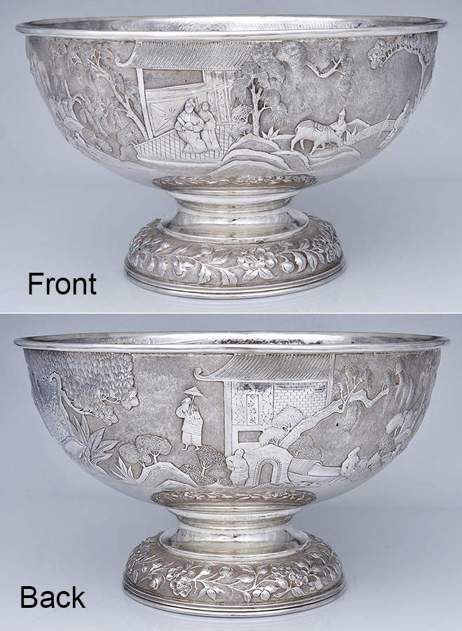 Baltimore Rose (Sterling, Hollowware) Punch Bowl by Schofield-1