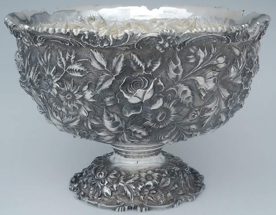 Baltimore Rose (Sterling, Hollowware) Punch Bowl by Schofield-5