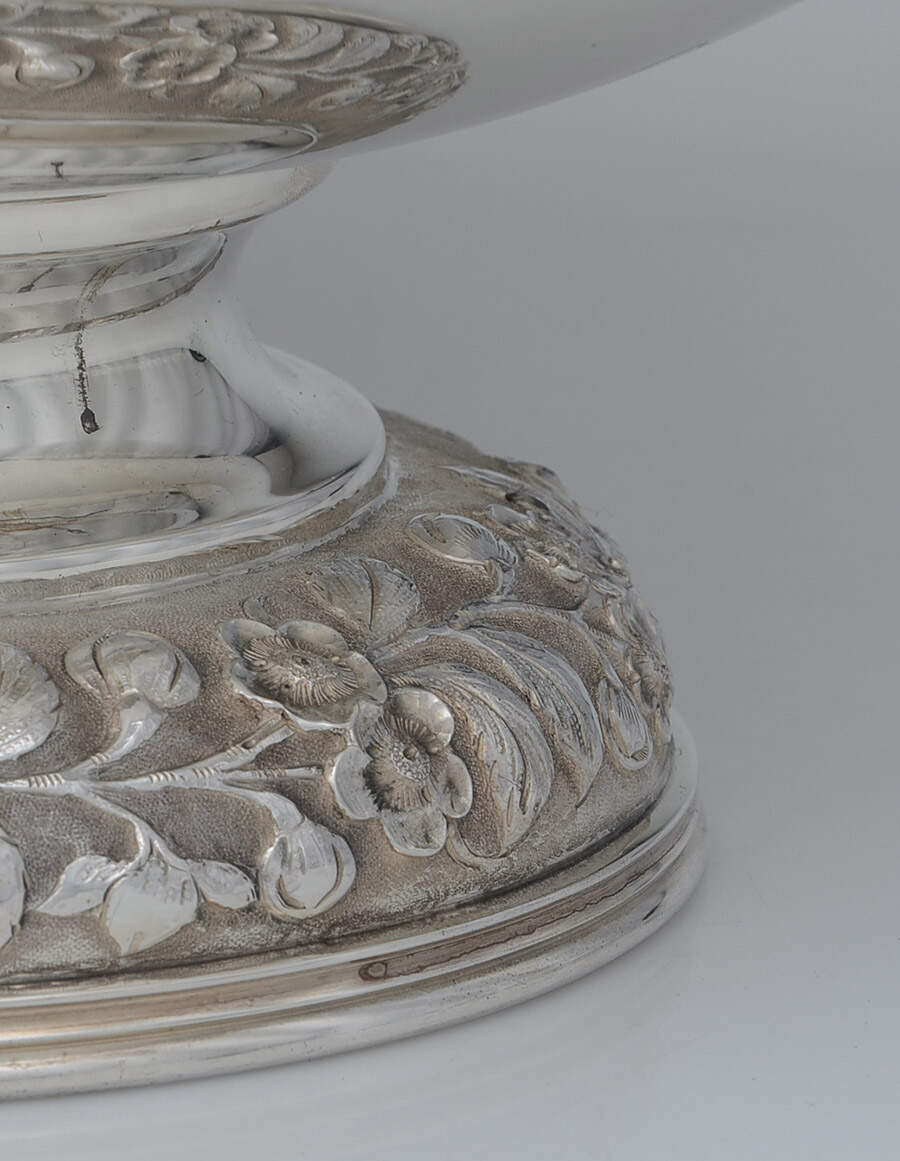 Baltimore Rose (Sterling, Hollowware) Sterling Punch Set (Bowl & 12 Cups) by Schofield-3