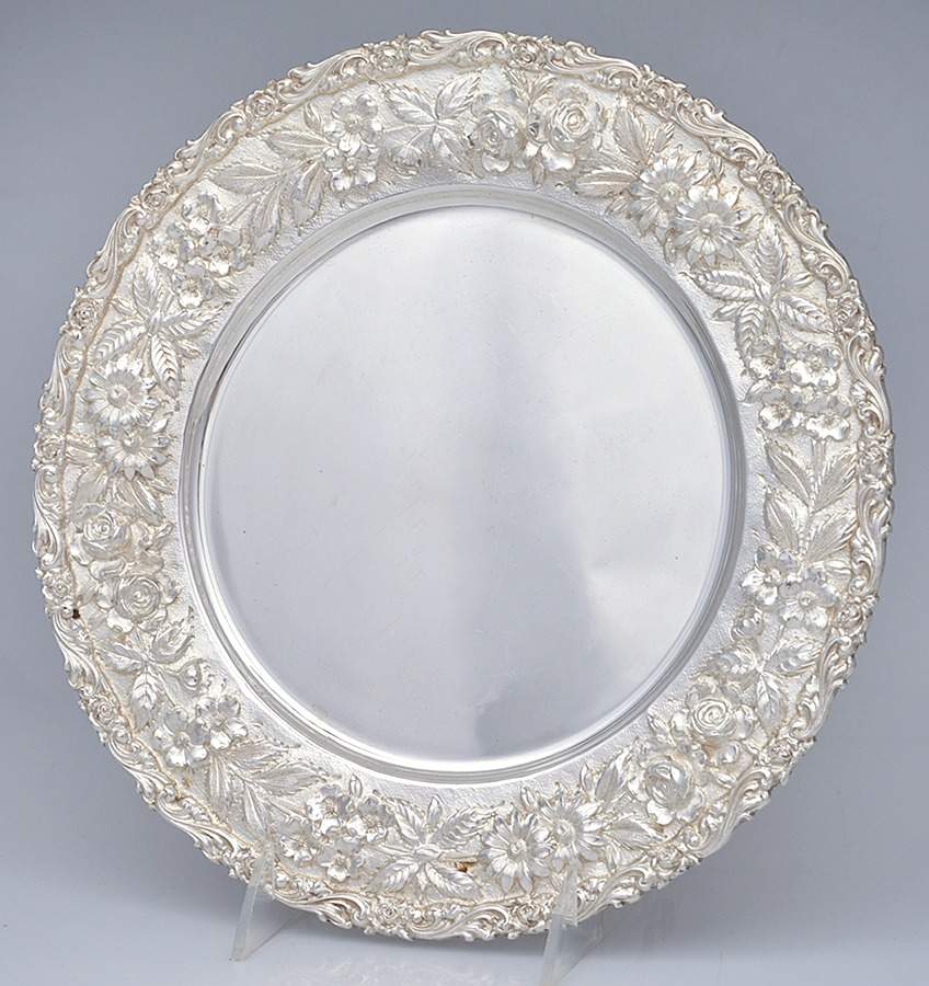 Baltimore Rose (Sterling, Hollowware) Service Plate by Schofield-1