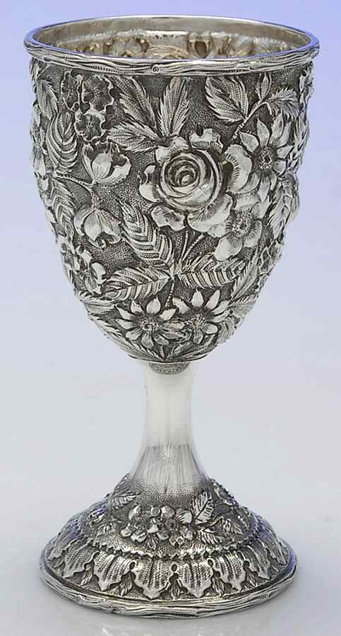 Baltimore Rose (Sterling, Hollowware) Water Goblet by Schofield-1