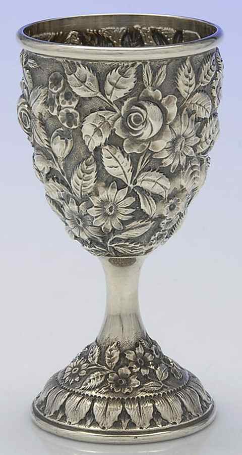 Baltimore Rose (Sterling, Hollowware) Water Goblet by Schofield-1