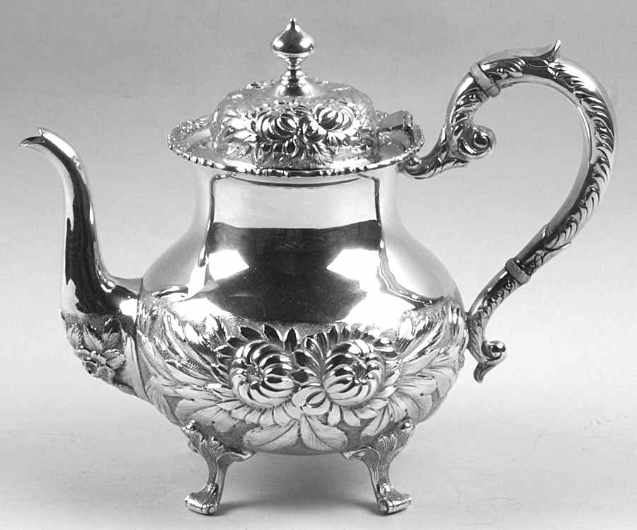 Baltimore Rose (Sterling, Hollowware) Teapot by Schofield-1