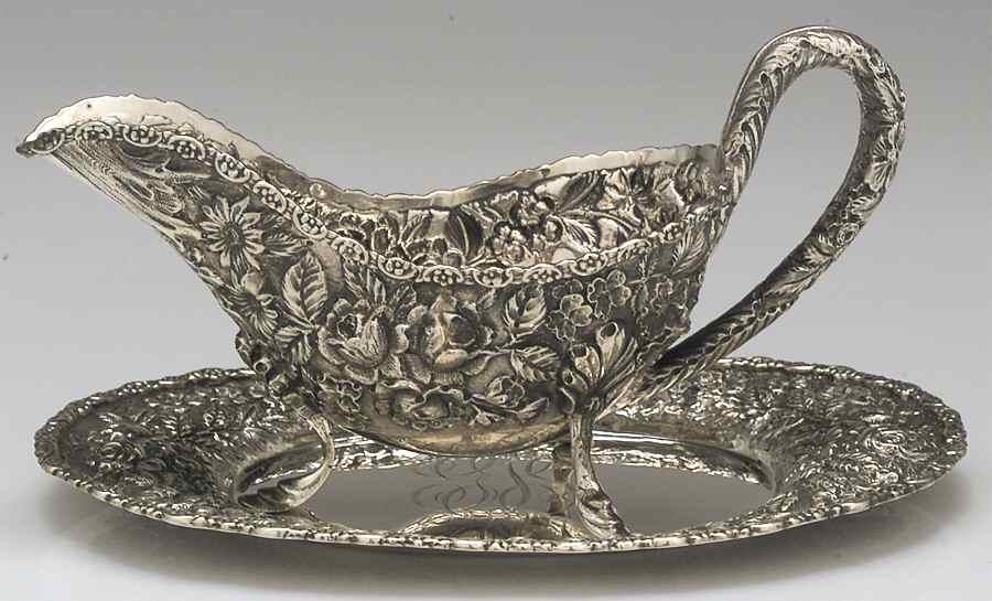 Baltimore Rose (Sterling, Hollowware) Gravy Boat & Underplate by Schofield-1