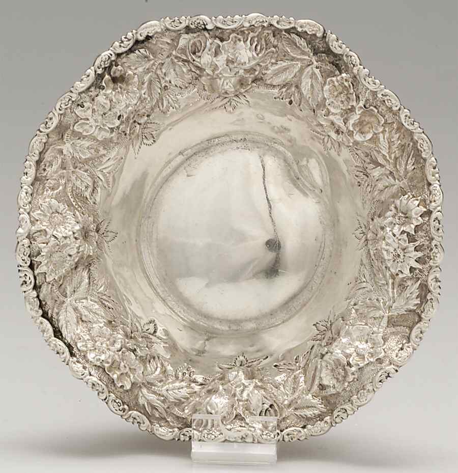 Baltimore Rose (Sterling, Hollowware) Sterling Bon Bon Bowl by Schofield-1