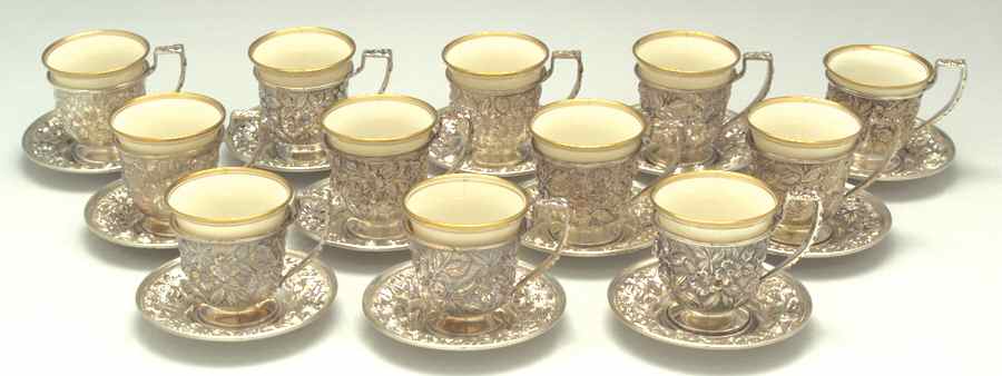 Baltimore Rose (Sterling, Hollowware) Sterling Demi Lenox Liner (Set of 12) by Schofield-1