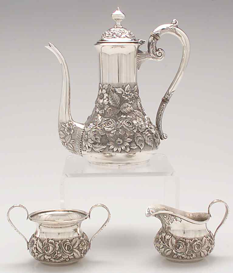 Baltimore Rose (Sterling, Hollowware) 3 Piece Demi Set by Schofield-1