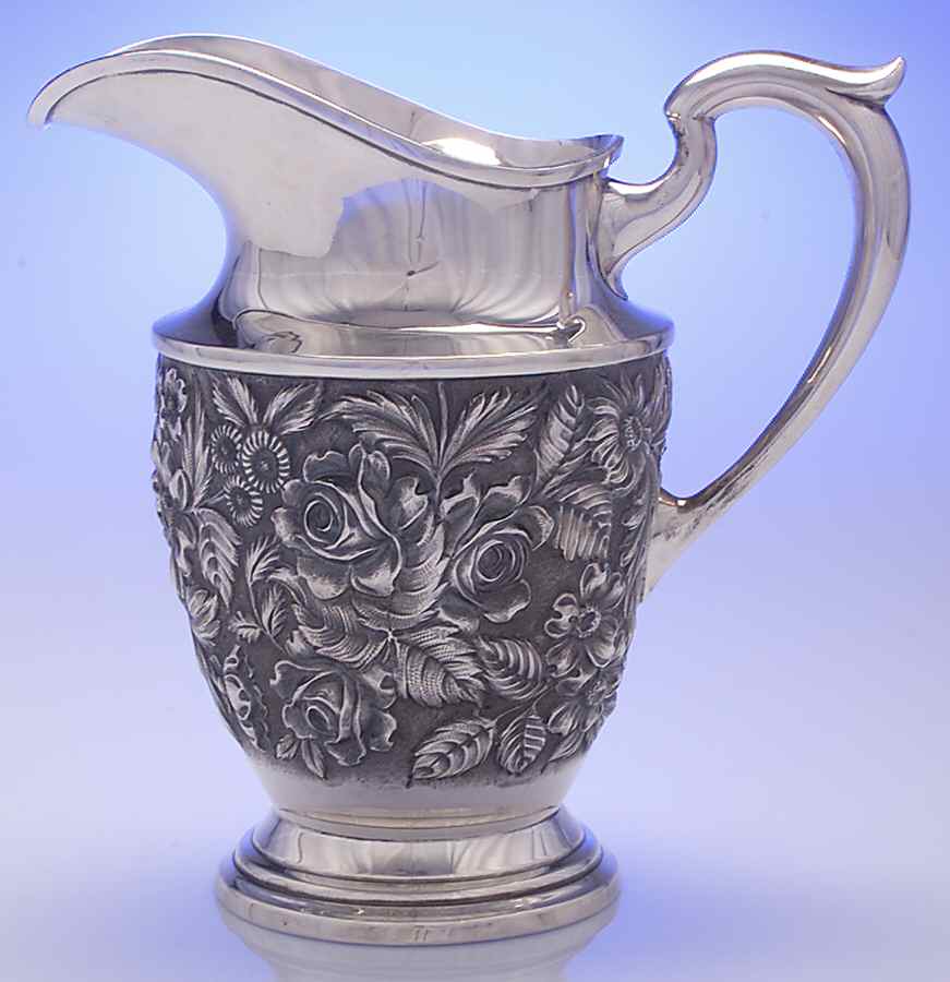 Baltimore Rose (Sterling, Hollowware) 64 Oz Sterling Water Pitcher by Schofield-1