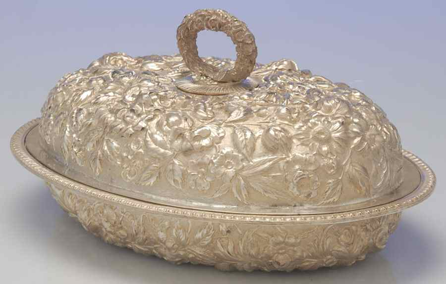Baltimore Rose (Sterling, Hollowware) 11" Oval Double Vegetable by Schofield-1