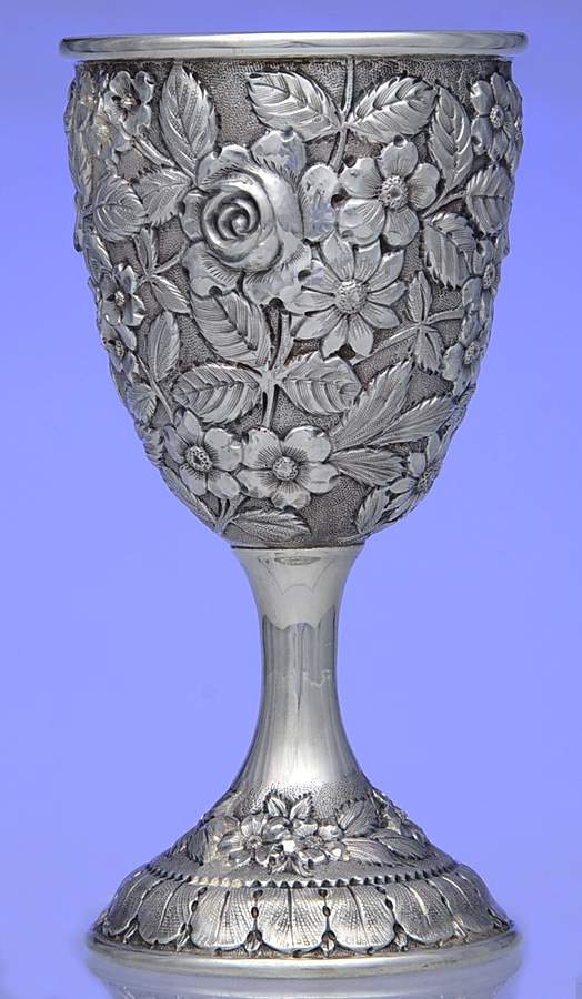 Baltimore Rose (Sterling, Hollowware) Water Goblet by Schofield-1