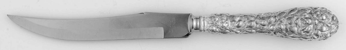 Baltimore Rose (Sterling, 1905, Decor) Individual Steak Knife w/Bevel Blade by Schofield-1