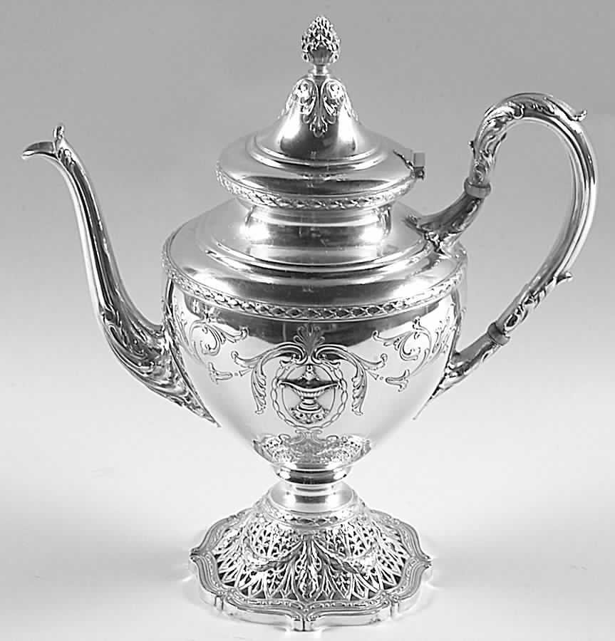 Adam (Sterling, 1909, Hollowware) Teapot by Shreve Silver-1