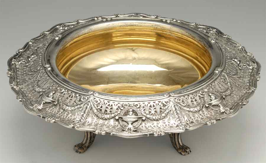 Adam (Sterling, 1909, Hollowware) 16" Round Footed Centerpiece by Shreve Silver-1