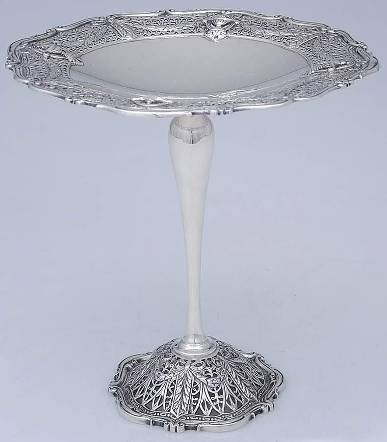 Adam (Sterling, 1909, Hollowware) Weighted Round Compote (Height X Width) by Shreve Silver-1